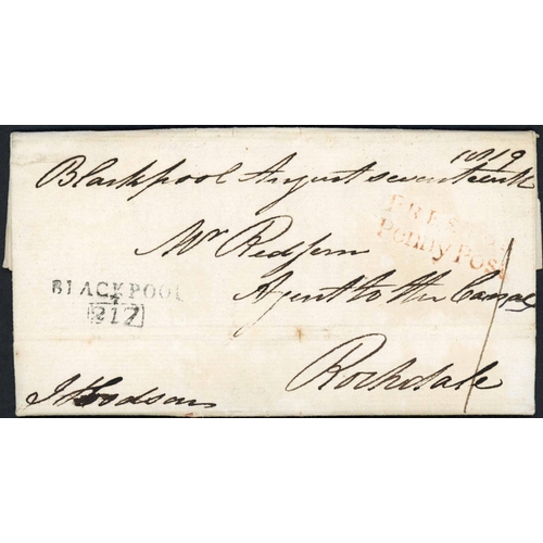 1846 - ACCRINGTON TO CONISTON CANCELLATIONS INC. PPC 1819-c.2008 Collection of postmarks on cover and PPC i... 