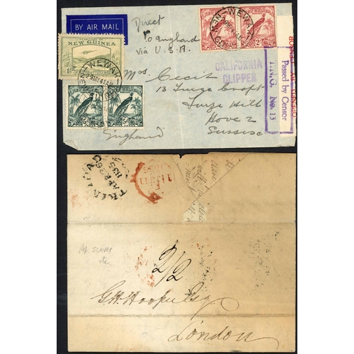 210 - BRITISH COMMONWEALTH - WEST INDIES, PAPUA, MAURITIUS, ETC.: Small group used from 1803-1941 inc. 180... 