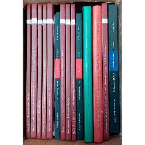 1016 - HEINRICH KOHLER & CORINPHILA: Recent auction catalogues, almost all hardbound, in 4 cartons. (c.70)