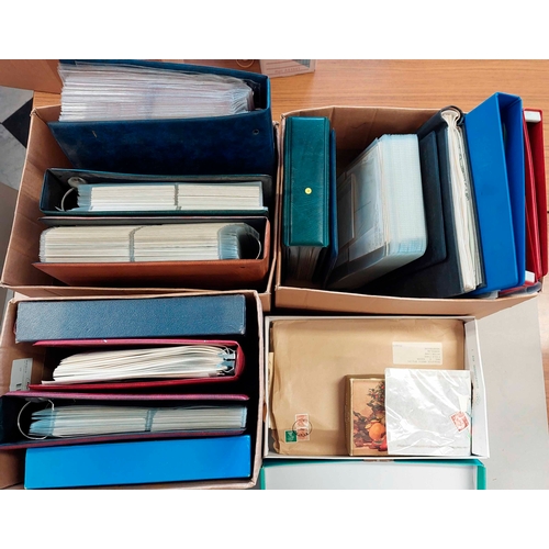 1206 - RANGE OF PHQs, COMMONWEALTH A-Z MINT, WORLDWIDE MIXTURE, ETC.: Three cartons containing 14 binders/a... 