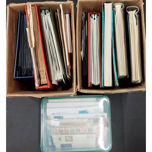 1208 - GB & GREENLAND: Two cartons & small plastic box containing a qty of binders & stock books housing ma... 