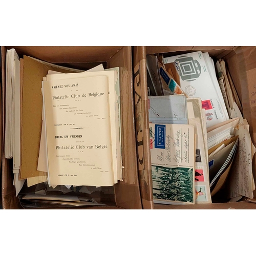 1210 - MODERN WORLDWIDE COMMERCIAL COVER & STAMP ACCUMULATION: Two cartons containing a diverse mixture of ... 