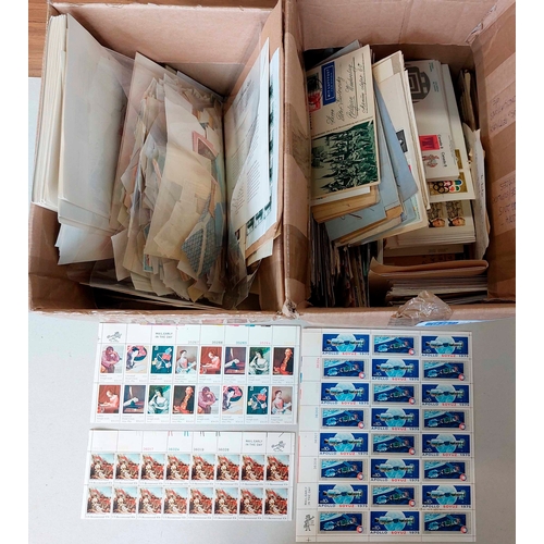 1210 - MODERN WORLDWIDE COMMERCIAL COVER & STAMP ACCUMULATION: Two cartons containing a diverse mixture of ... 
