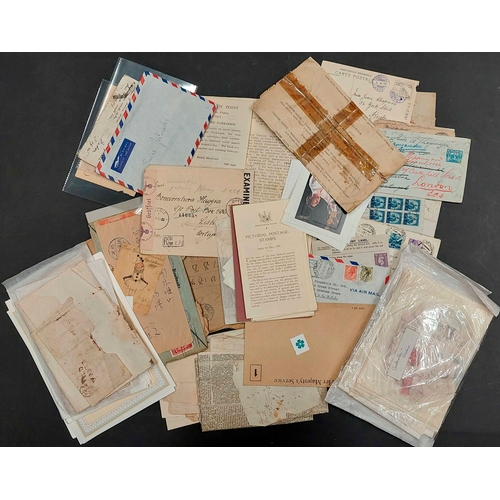 1234 - COLLECTOR'S CLEAR OUT: Mostly diverse Postal History items, GB and Worldwide in small box; 18th Cent... 