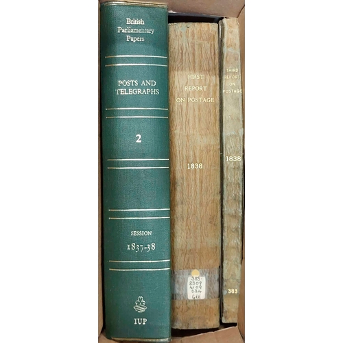 1188 - REPORTS FROM THE SELECT COMMITTEE ON POSTAGE 1838 in three hardbound volumes. The 1st & 3rd reports ... 