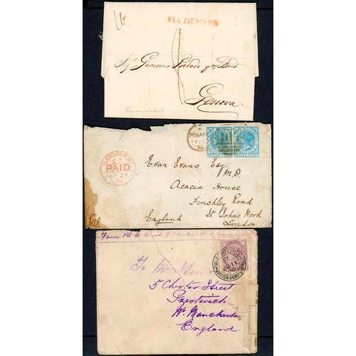 1231 - EARLY COMMONWEALTH COVER MISCELLANY: Includes 1826 EL from Gibraltar to Genoa with disinfection slit... 