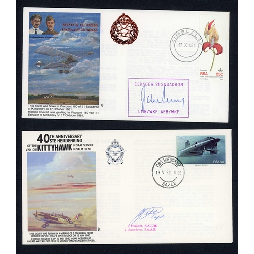 1028 - SOUTH AFRICAN AIR FORCE COMMEMORATIVE MAIL; 1978/91 range on annotated leaves in binder franked deno... 