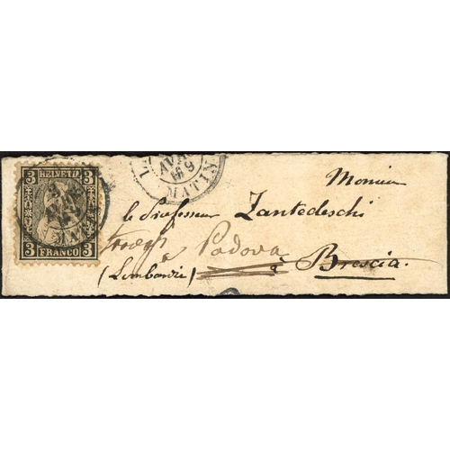 1037 - SITTING HELVETIA PRINTED MATTER RATE BANDS BOTH FORWARDED, ONE AT ADDITIONAL DIFFERENT RATE; Very sm... 