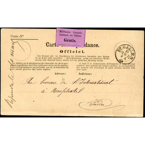 1038 - RARE INTERNEE MAIL CARD WITH FINE PURPLE 