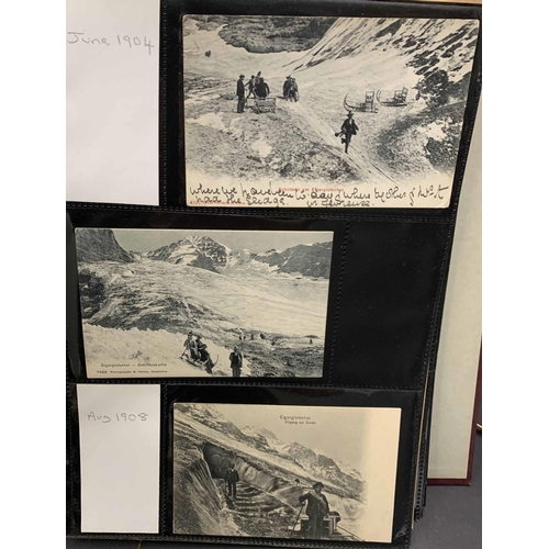 1040 - BERNESE ALPS AND EIGER DISTRICT PPCs, WITH CLIMBERS: Two binders containing a range of cards mainly ... 