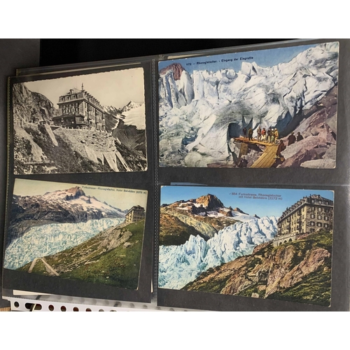 1041 - MAINLY EARLY PICTURE POSTCARDS OF THE AREA OF INTERLAKEN, LAKE THUN, LAKE BRIENZ, ETC.: Two folders ... 