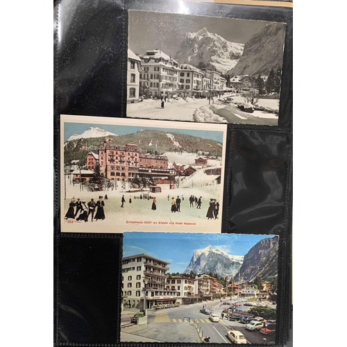 1042 - PICTURE POSTCARDS OF GRINDELWALD HOTELS & SURROUNDING AREA: A folder containing an immaculate collec... 