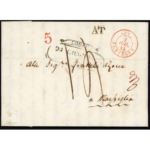 204 - IONIAN ISLANDS; 1717-1852 selection with 1717 EL Corfu to Venice with fine circular VEN.DA.MAR hs; 1... 