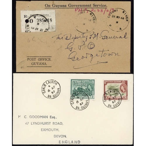 228 - BRITISH GUIANA - THE RIVER STEAMER TPOs: 1890-1966 fine collection on cover and stamp with 1935 OHMS... 