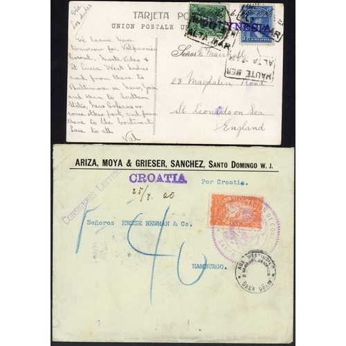 235 - HAMBURG AMERICA LINE SHIP NAME CANCELS INC. ATLAS SERVICE: 1904-1939 Collection of covers, piece & s... 