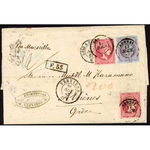 276 - BELGIUM/GREECE - UNPAID COVER WITH BOXED 