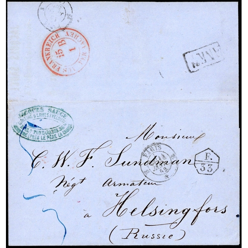 279 - FRANCE/FINLAND - UNPAID COVER WITH HEPTAGON 