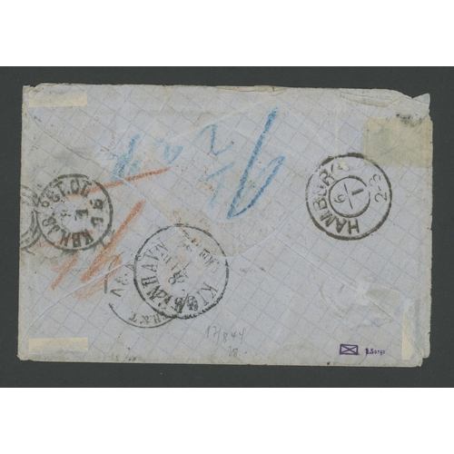 285 - ITALY (PAPAL STATES)/DENMARK - UNDERPAID COVER WITH RHOMBOID 