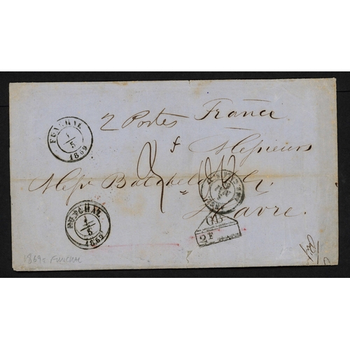 290 - MADEIRA/FRANCE - THREE UNPAID COVERS TO LE HAVRE WITH CIRCLE 