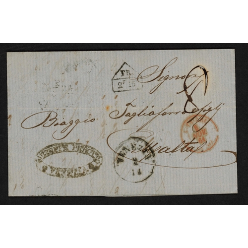 293 - MALTA/VENICE/SWITZERLAND - THREE UNPAID COVERS TO MALTA WITH 