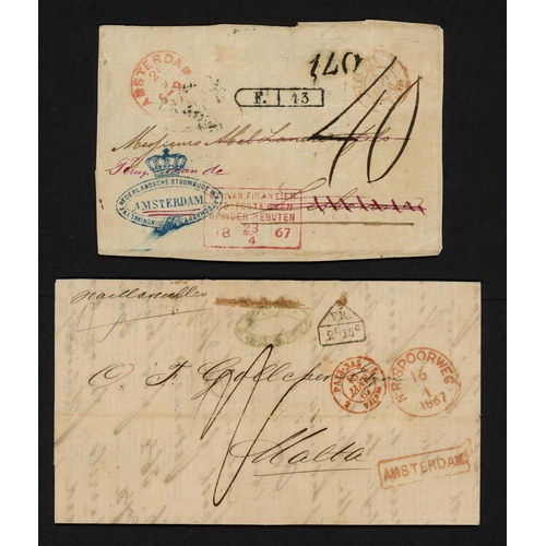 295 - NETHERLANDS/PORTUGAL/MALTA - UNPAID FRONT + COVER TO LISBON/MALTA WITH 