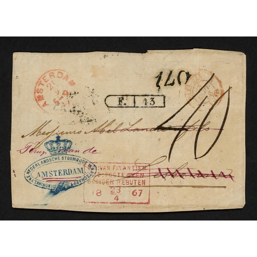 295 - NETHERLANDS/PORTUGAL/MALTA - UNPAID FRONT + COVER TO LISBON/MALTA WITH 