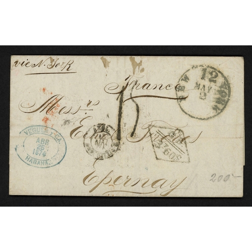 315 - CUBA/FRANCE  - THREE UNPAID COVERS TO PARIS & EPERNAY 