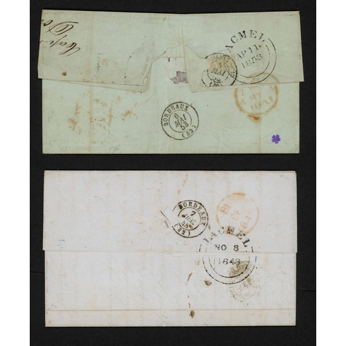 317 - HAITI - TWO UNPAID COVERS TO BORDEAUX WITH LOCAL INAGLIOS & BOXED 