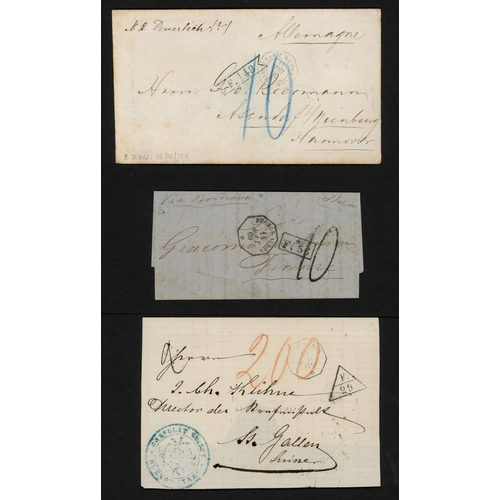 328 - ARGENTINA - THREE UNPAID COVERS TO EUROPE WITH 