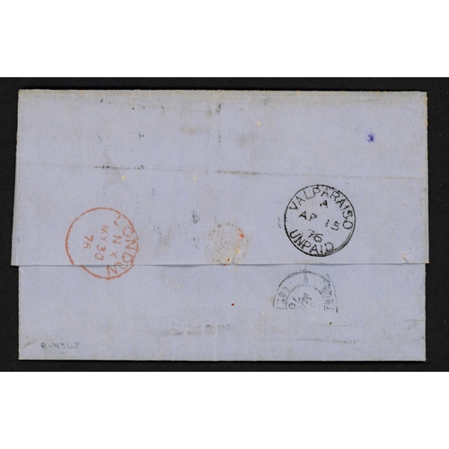 344 - CHILE/FRANCE - UNPAID COVER TO BORDEAUX VIA PANAMA & LONDON WITH BLUE 