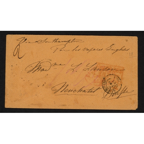 345 - COLOMBIA/FRANCE/SWITZERLAND - TWO UNPAID COVERS TO LE HAVRE OR NEUCHATEL WITH BOXED 