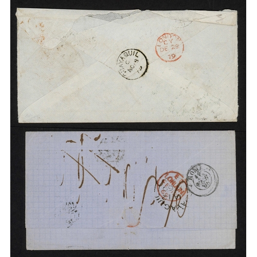 346 - ECUADOR/FRANCE/ITALY - TWO UNPAID COVERS TO BORDEAUX OR ROME WITH BLUE 