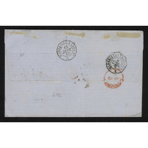 359 - EGYPT/LEBANON - UNPAID COVER TO LONDON VIA EGYPT & FRANCE WITH OVAL 