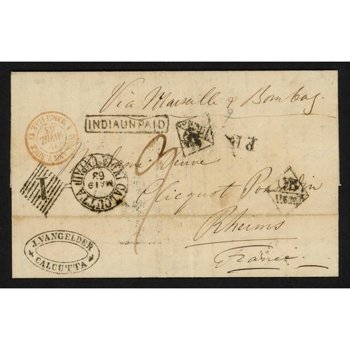 369 - INDIA - UNPAID COVERS TO FRANCE WITH DIAMOND 