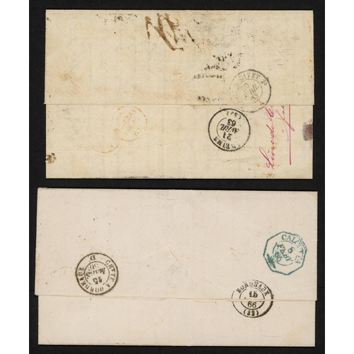 369 - INDIA - UNPAID COVERS TO FRANCE WITH DIAMOND 