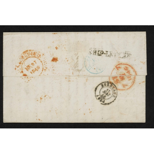 385 - MAURITIUS - UNPAID COVER TO BORDEAUX VIA LONDON WITH BOXED 