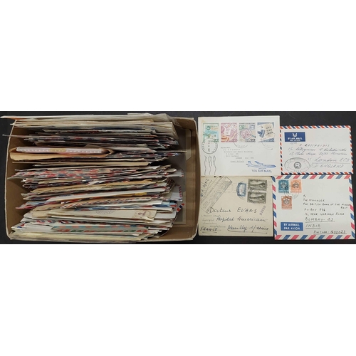 407 - WORLDWIDE ACCUMULATION: small carton of airmails from around the world, (excludes GB); mostly commer... 