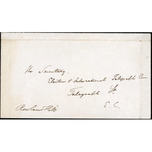 414 - ROWLAND HILL: Envelope & enclosure, both signed by Rowland Hill. Letter is dated 31 Jul. 1866 and co... 