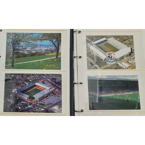 442 - FOOTBALL GROUNDS: Two albums housing a collection of mostly modern unused postcards depicting Englis... 