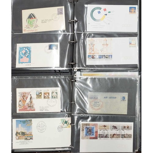 5 - WORLDWIDE A-Z, AUSTRALIA, & BRIDGE THEMATIC COLLECTIONS: Three cartons housing 13 binders & stock bo... 