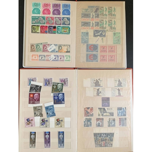 59 - BALANCE OF A COLLECTION: Carton containing 4 small stockbooks of assorted mainly used Commonwealth i... 