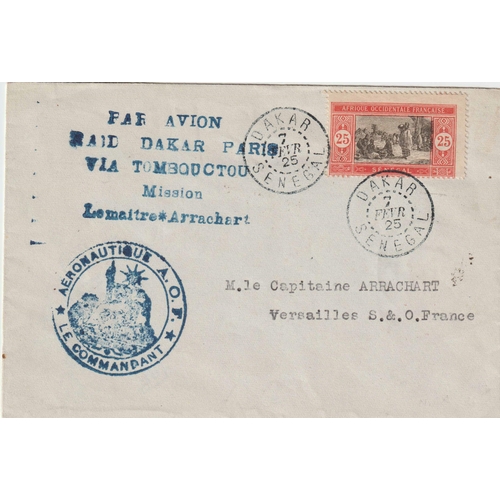 723 - A.O.F. AIRMAIL TO FRANCE 1923-33: Well-annotated range of early flown covers with items inc. scarcer... 