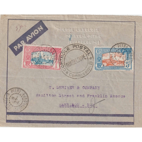 746 - GUADELOUPE - UPU MAIL TO NON-FRENCH DESTINATIONS: Three albums with study of UPU mail, largely USA a... 