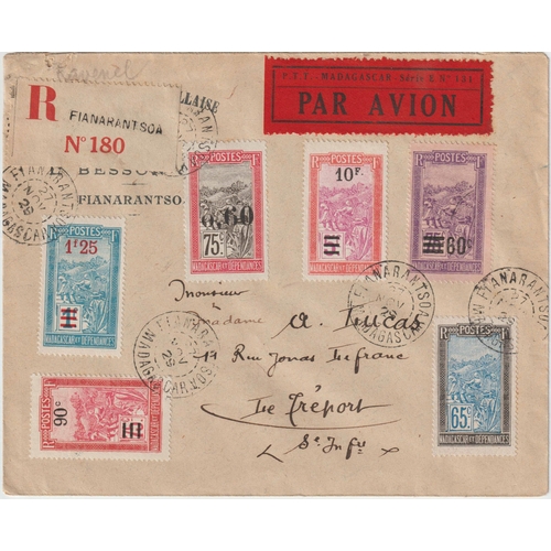 757 - MADAGASCAR - AIRMAIL TO FRANCE: 1929-60  an absolutely superb collection displayed in 17 albums wit... 