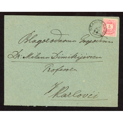 836 - 19th CENTURY FRANKED MAIL; Range with 1871 env. to Gottlob (redirected to Knesz) franked 5lr and tie... 