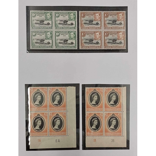 863 - BINDER WITH KGV-QEII SETS AND RANGES ON STOCK CARDS: Includes Kenya & Uganda KGV mint to 5/- SG 76/9... 