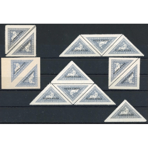 1030 - 1926-1927 4d GREY-BLUE TRIANGULAR ISSUE: Mint & used accumulation inc. use on Air Mail covers. Inclu... 