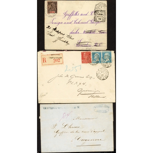 226 - FRENCH GUIANA: 1870-1932 small group inc 1870 EL Cayenne to Bordeaux with v. fine COL. FR. / PAQ. FR... 