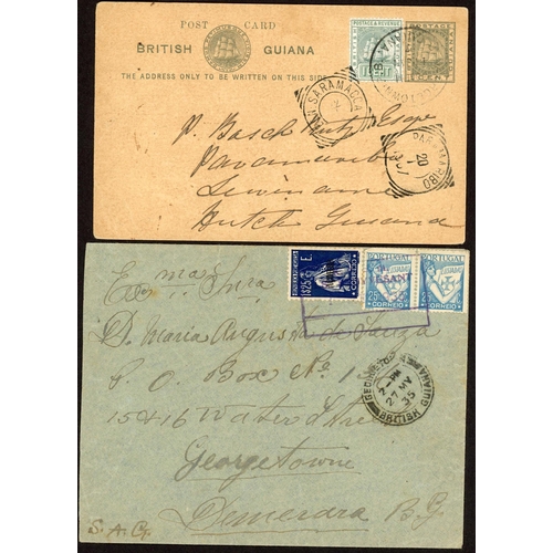 227 - BRITISH GUIANA: 1900-1966 selection with 1900 2c postal stationery env. Georgetown to Essequibo with... 