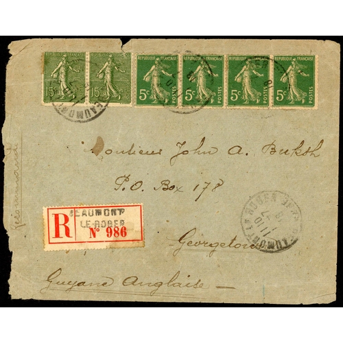 227 - BRITISH GUIANA: 1900-1966 selection with 1900 2c postal stationery env. Georgetown to Essequibo with... 